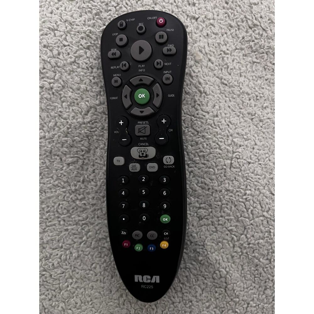 RCA RC225 Remote Control Wireless Feature Black Wireless Connectivity Universal